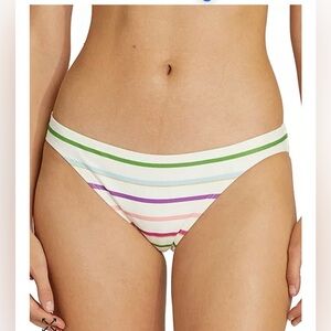 kate Spade New York Women's Striped Classic Multicolored Bikini Bottoms Sz L NWT